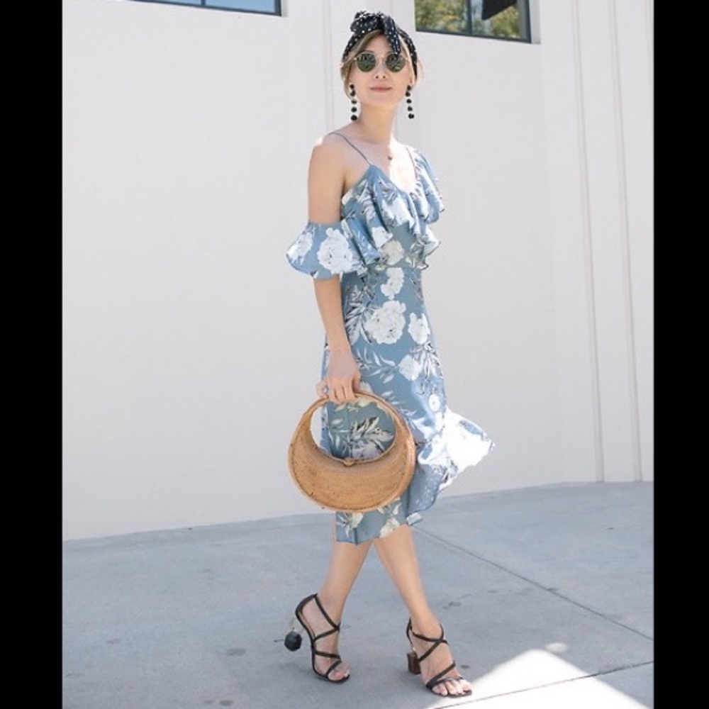 Lucy Paris Emely Asymmetric Floral Print Dress